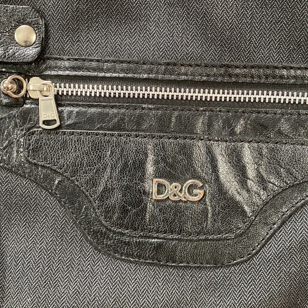 D&G Dolce & Gabbana Black Wool Studded Punk Rock Tote - Picture 3 of 11